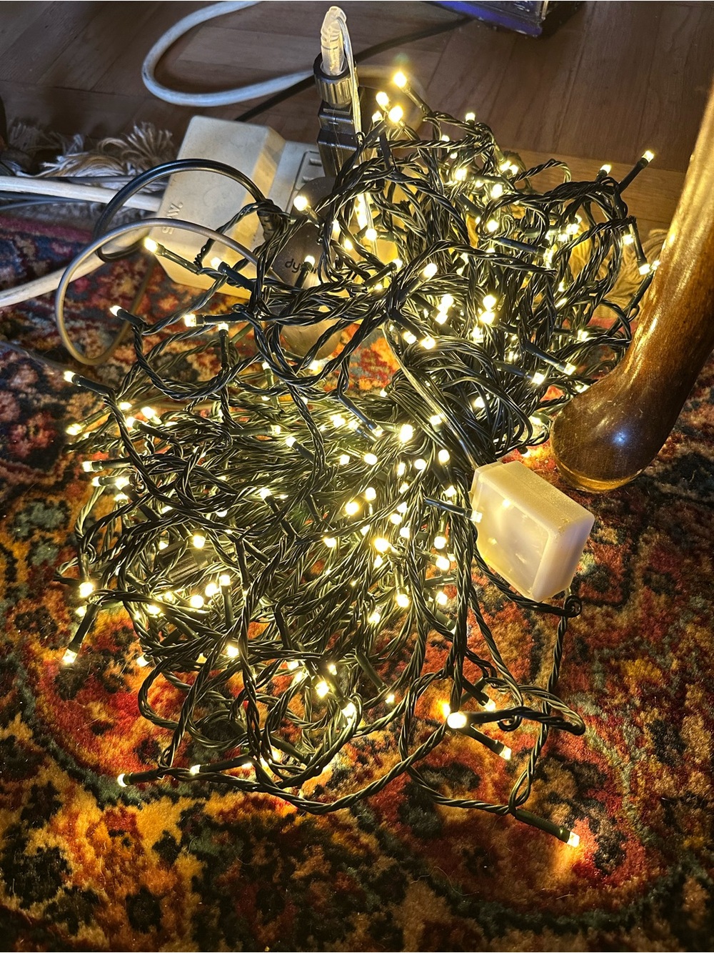 Inside/Outdoor Power LED Christmas lights with a remote
